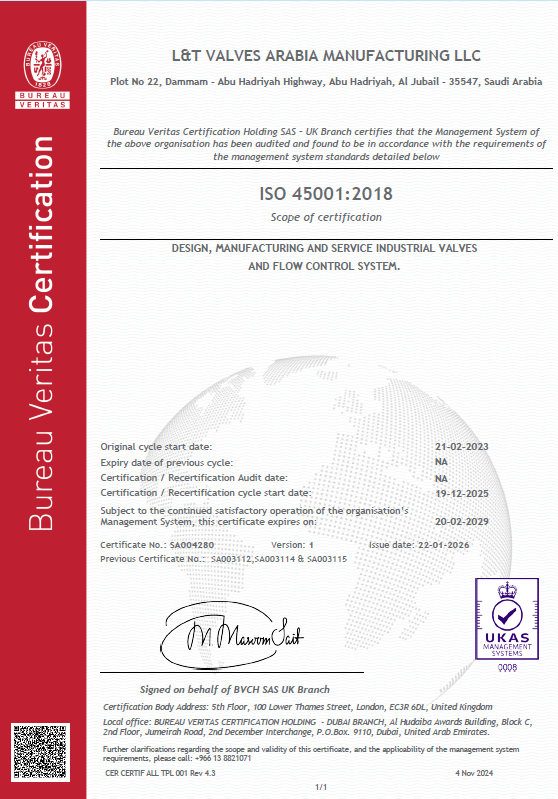 Saudi Plant - ISO 45001:2018